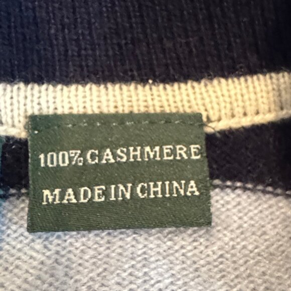 Quiet Luxury! Like new Bobby Jones 100% Cashmere Striped V-Neck Cardigan Size XL - Picture 8 of 10